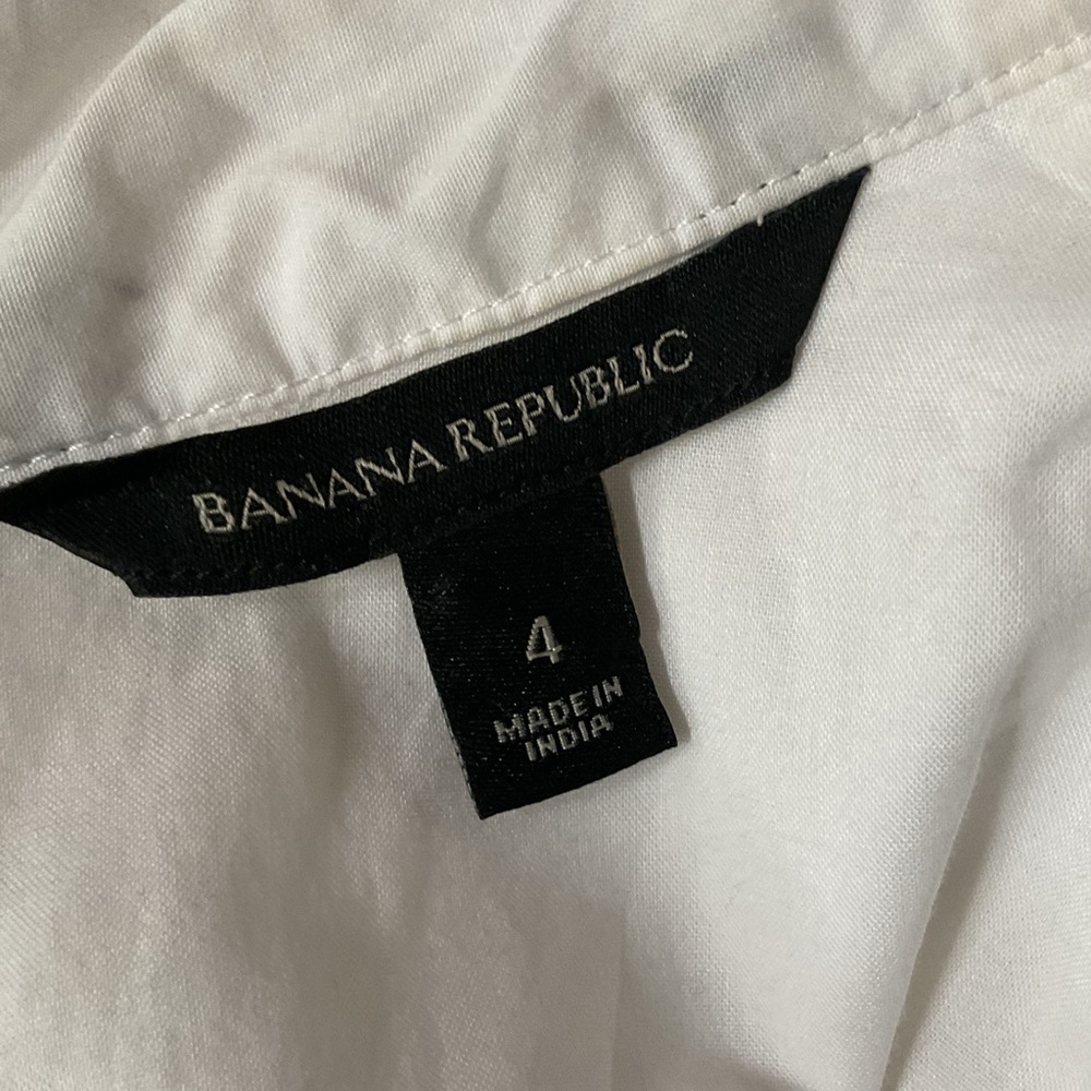 Banana Republic White Bow Tie Neck Shift Dress 4 - Picture 7 of 8